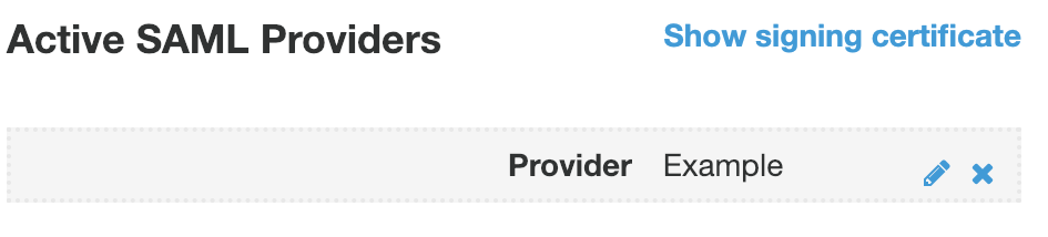 Active SAML providers