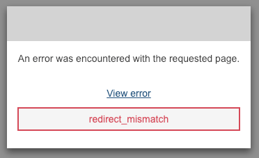 Redirect mismatch error