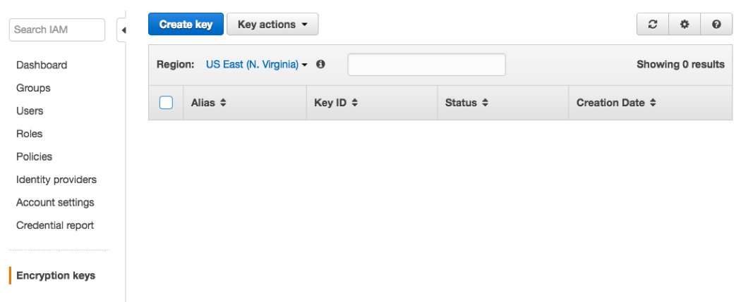 Create KMS key